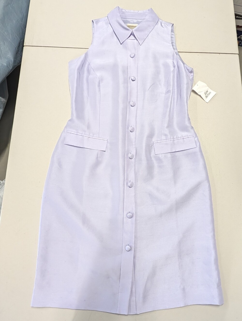 Coldwater Creek Silk Sleeveless Lavender Button-Front Shift Dress - Never Worn